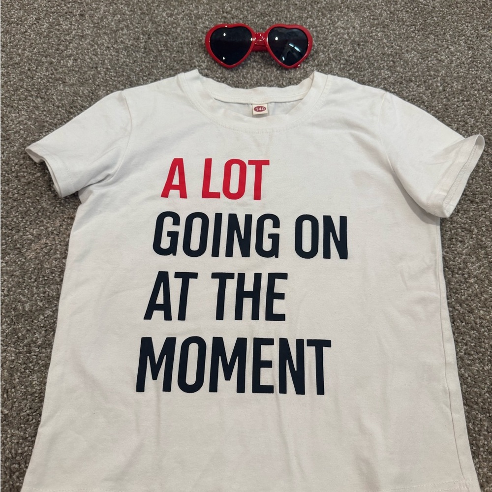 White Graphic Tee "A LOT GOING ON AT THE MOMENT"
